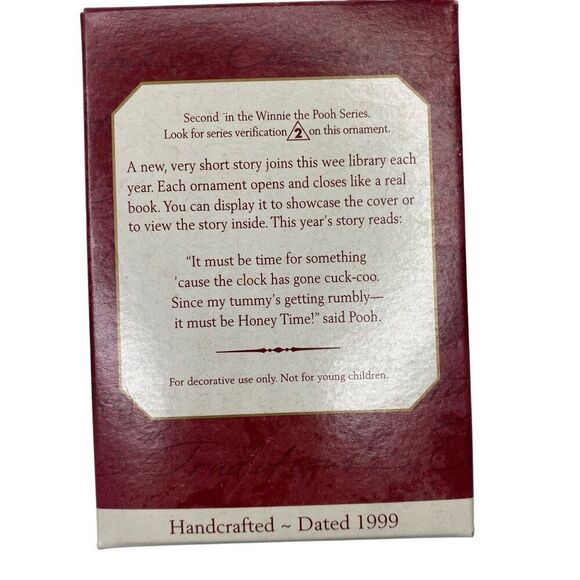 Honey Time Winnie The Pooh Hallmark Ornament 2nd in Series - Picture 2 of 2